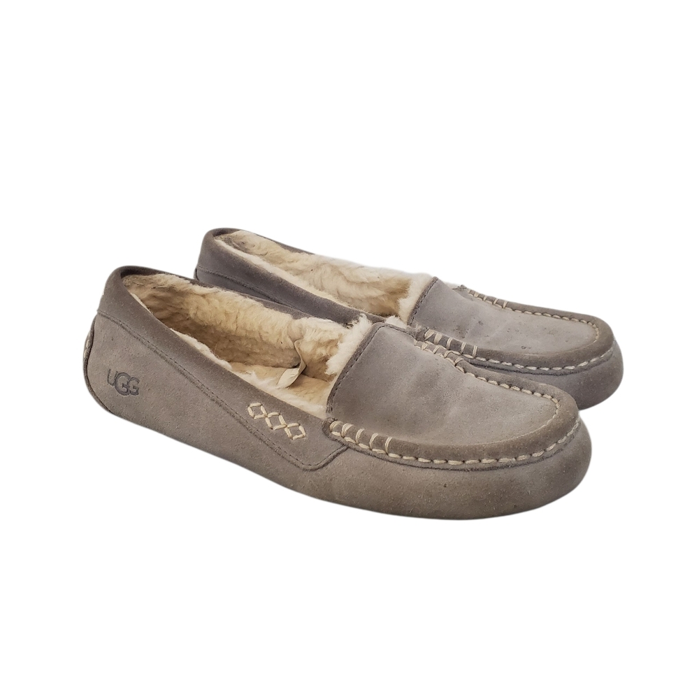 UGG Australia Ansley Women's Moccasin Slippers Light Grey ‎ Size 7